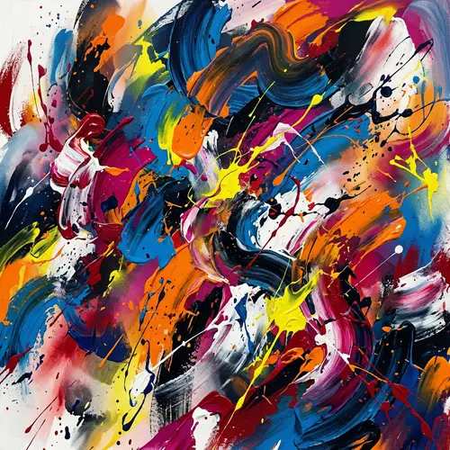 Dynamic Abstract Painting | Vibrant Colors & Bold Brushstrokes