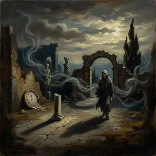 Ethereal Shadows and Whispers of Death: A Surrealist Vision