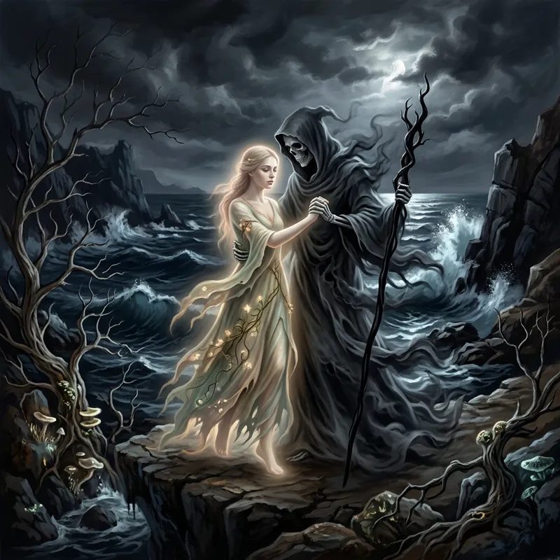 Hauntingly Beautiful Dance with Death: Surreal Artwork Hauntingly Beautiful Dance with Death: Surreal Artwork