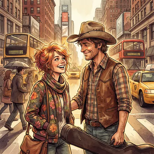 Romantic Moment in Urban Jungle: City Girl Meets Cowboy