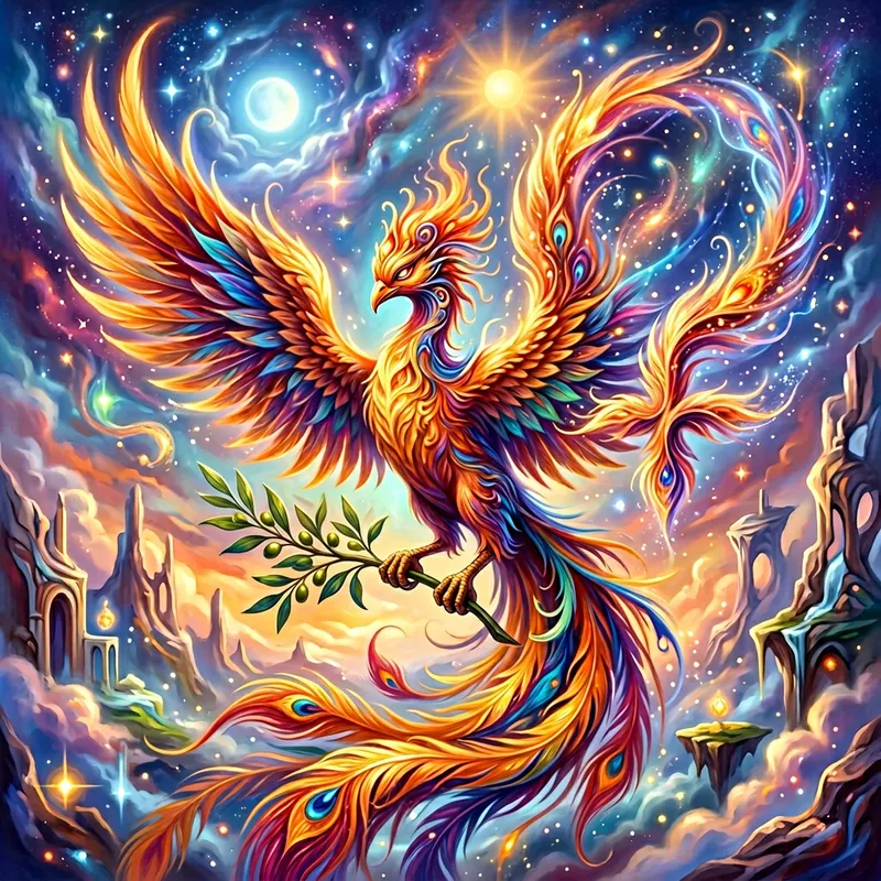 Surreal Phoenix: Fantastical Feathers & Dreamlike Femininity