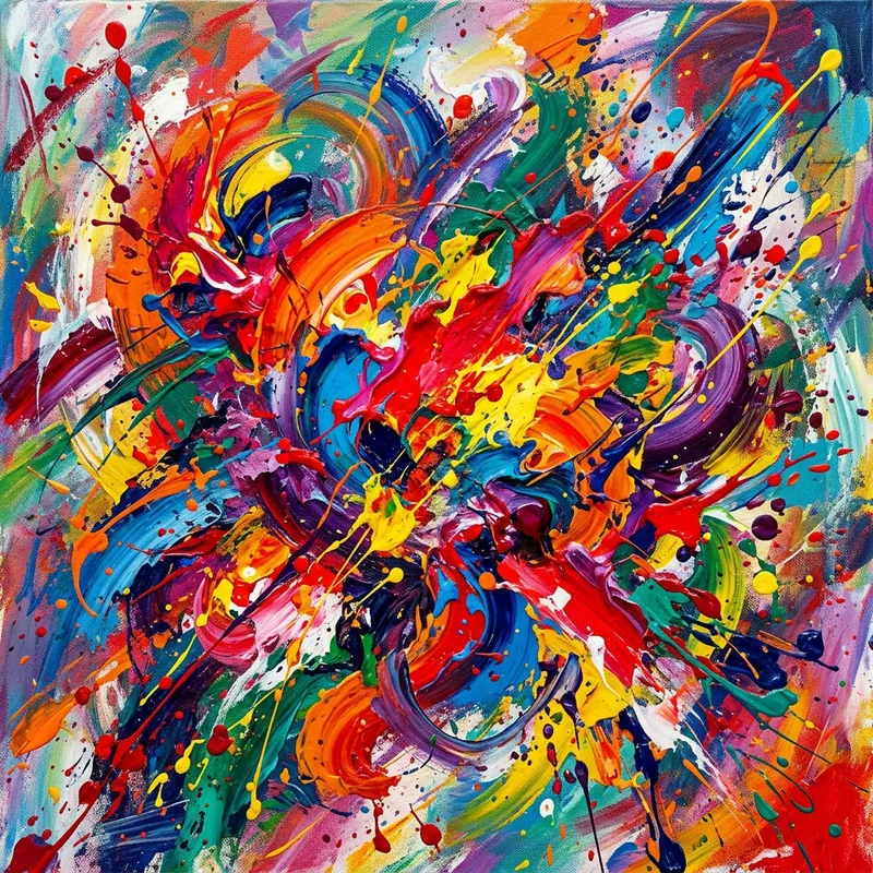 Chaos and Randomness of Life: Vibrant Abstract Expressionism Chaos and Randomness of Life: Vibrant Abstract Expressionism