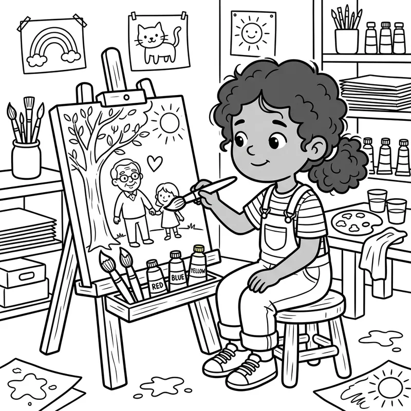 Playful Child's Whimsical Memory Painting Tribute