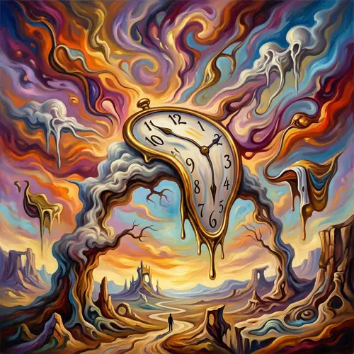 Surreal Sky: Vibrant Colors & Distorted Shapes | Salvador Dali Inspired