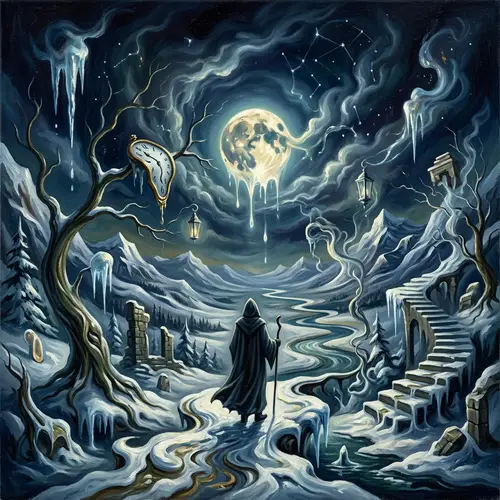 Haunting Winter Landscape Inspired by Surrealism | Winter Solstice Art