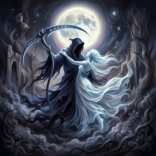 Grim Reaper Dance | Surreal Digital Painting
