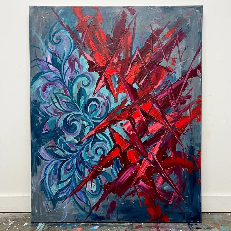 Surreal Abstract Artwork Expressing Endometriosis Pain | Duality Concept