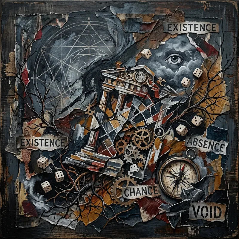 Surrealist Art Piece: Order and Chaos with Abstract Symbolism