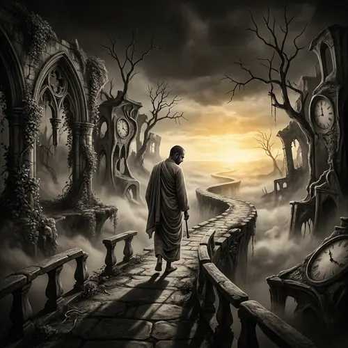 Soulful Journey in Death: Surrealism-Inspired Ethereal Vision