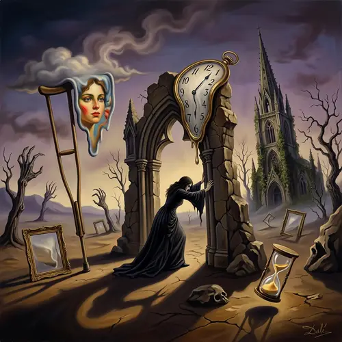 Surrealistic Representation of Denying Death - Artistic Blend