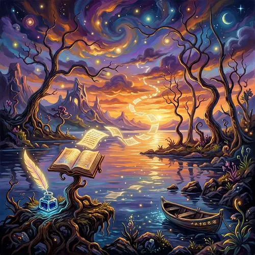 Surreal Sunset Landscape Painting | Enigmatic Art Movement