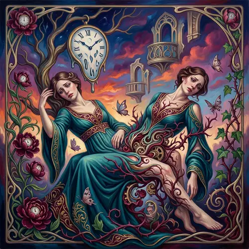 Surrealistic Portrayal of Endometriosis - Art Nouveau Influence