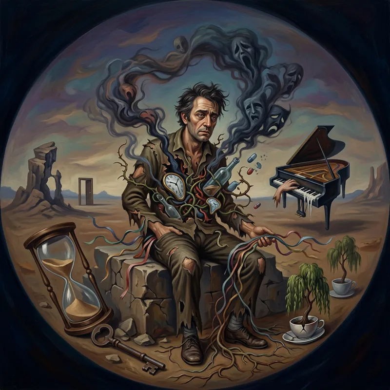 Surrealist Artwork: Emotions of Addiction, Drowning in Chaos