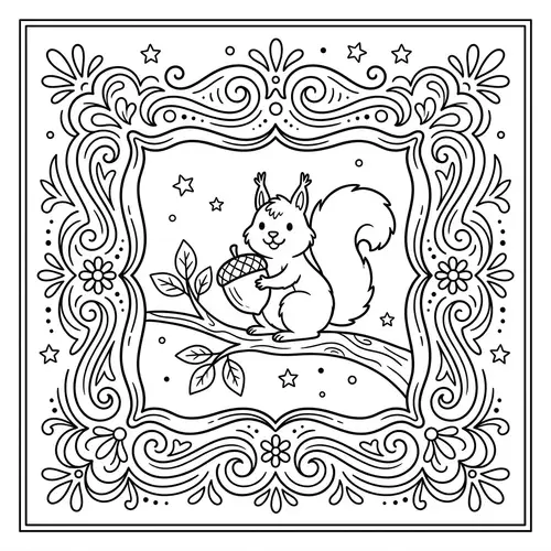 Whimsical Cartoon Style Picture Frame Illustration