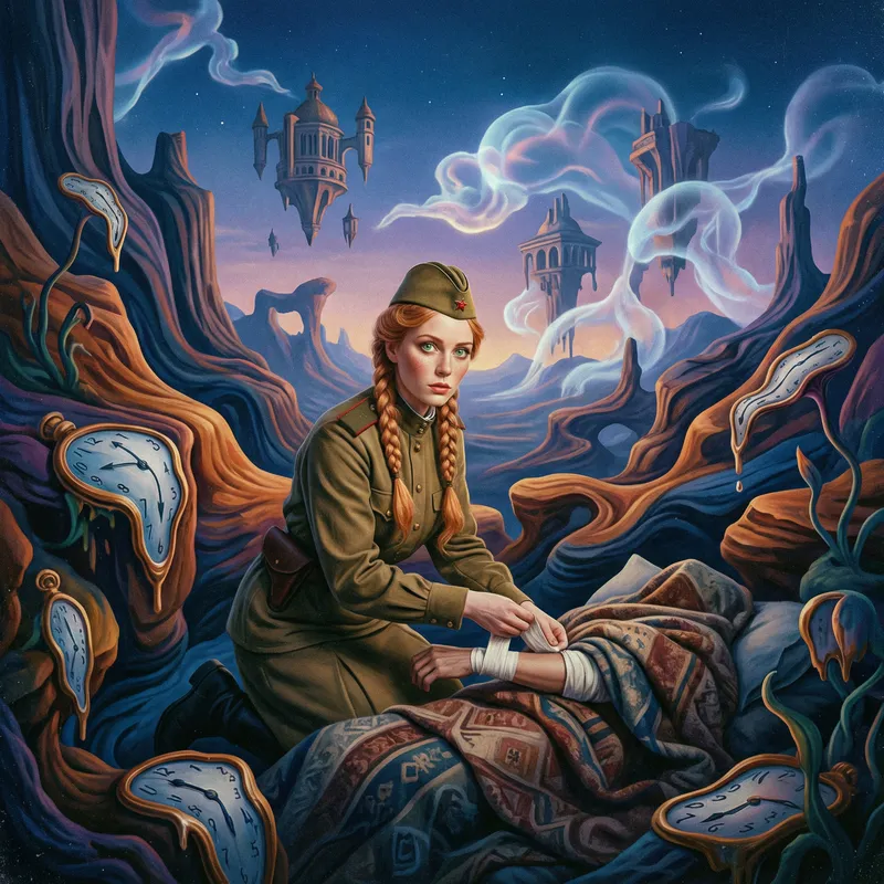 Navy Hospital Corpsman in Ethereal Dreamscape: Grit & Grace