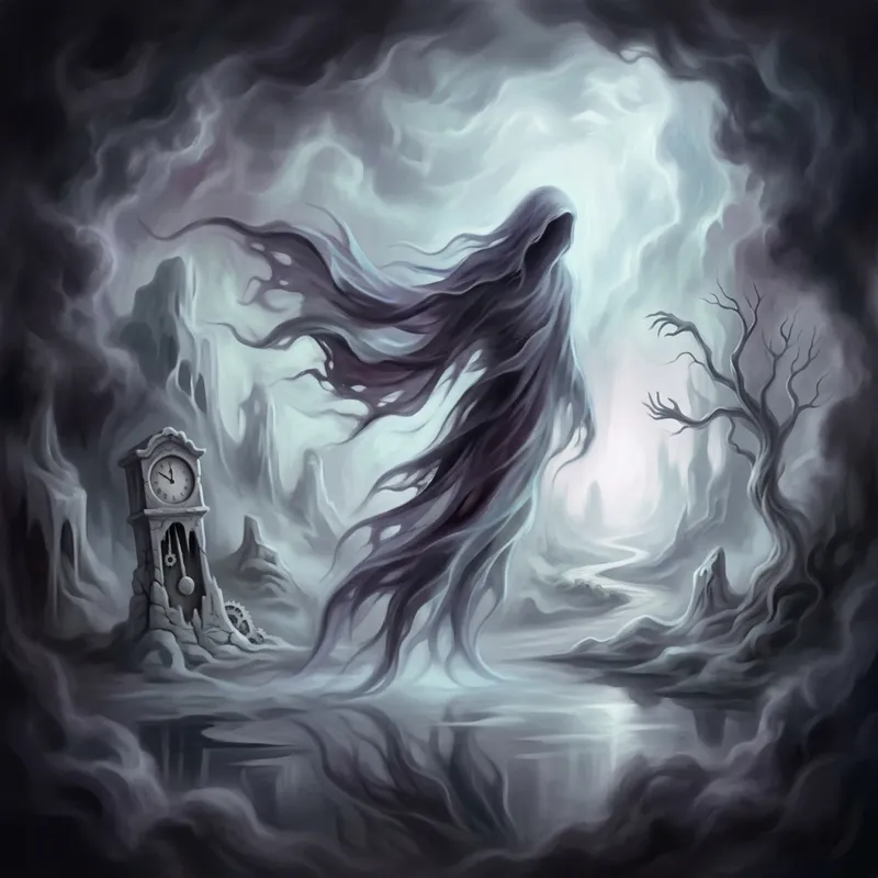 Ethereal Vision of Death: Surrealistic Composition