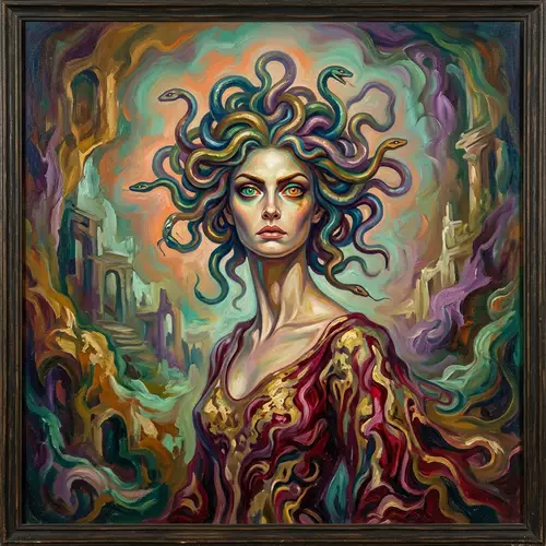 Surrealistic Medusa: Power and Non-Reality in Vibrant Oils