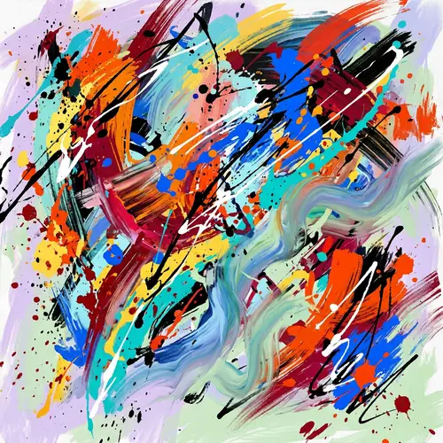Vibrant & Energetic Abstract Digital Painting | Life's Romance & Chaos