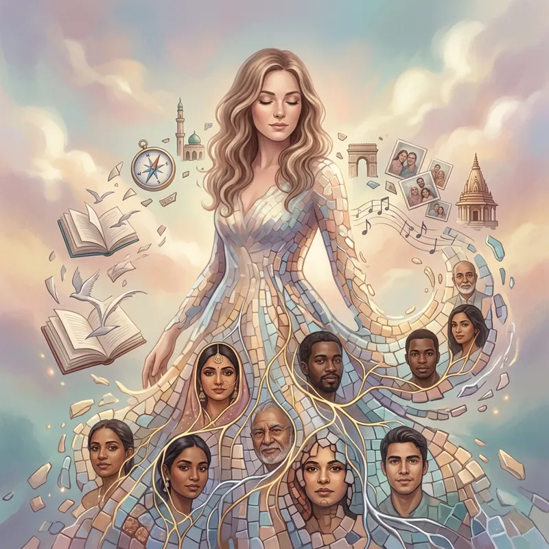 Surreal Mosaic of Interconnected Faces | Dreamlike Tranquility