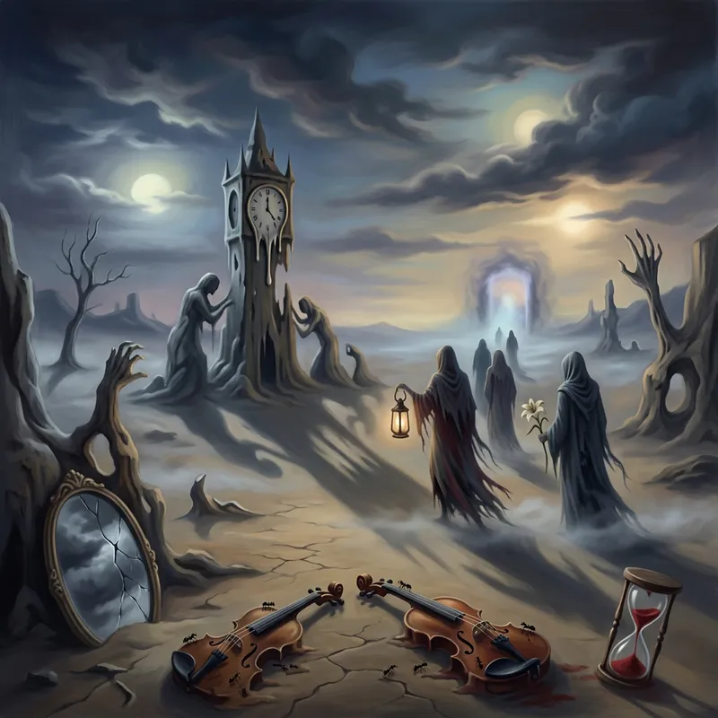 Dreamlike Surrealism: Gothic Essence with Dali-Inspired Shadows