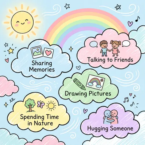 Playful Clouds Illustrating Coping with Loss | Children's Coloring