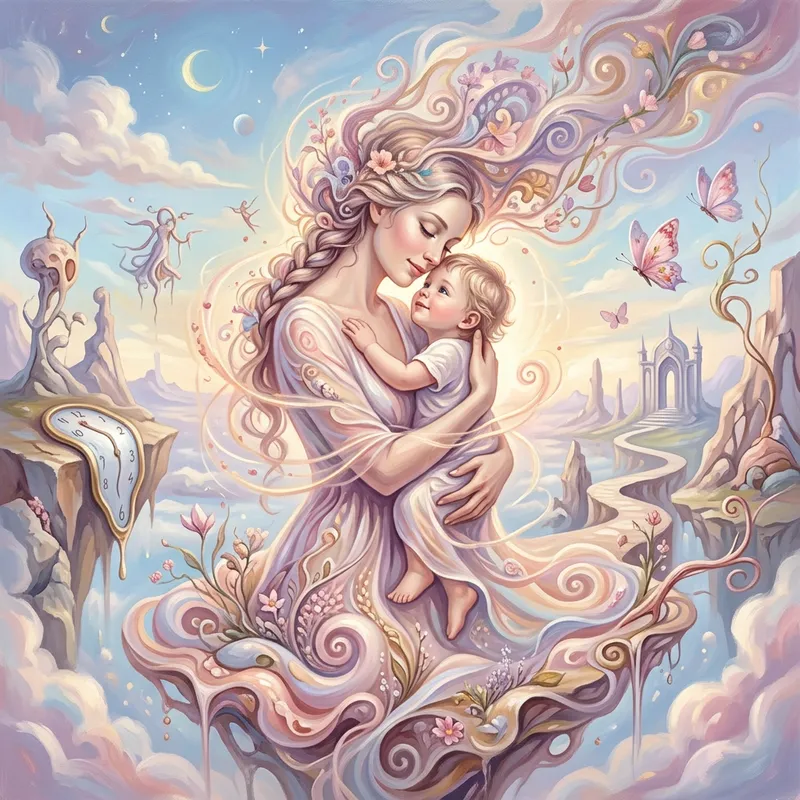 Surreal Mother's Embrace Art | Magical Bond | Mother's Day