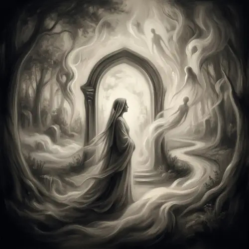 Poetic and Ethereal Representation of Death - Surrealistic Oil Painting