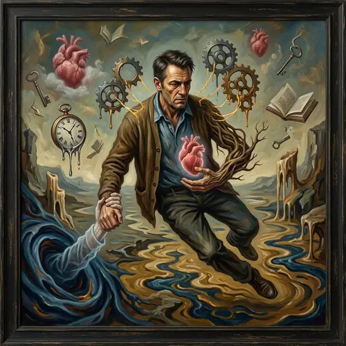 Surreal Portrait of a Multifaceted Man