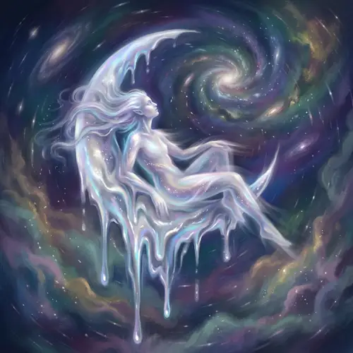 Celestial Being in Moon | Surrealistic Artwork