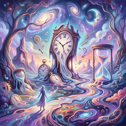 Surreal Time Depiction: Digital Painting & Melting Clocks