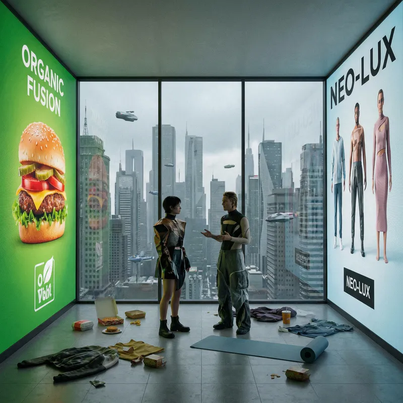 Modern Room with Digital Displays and City View