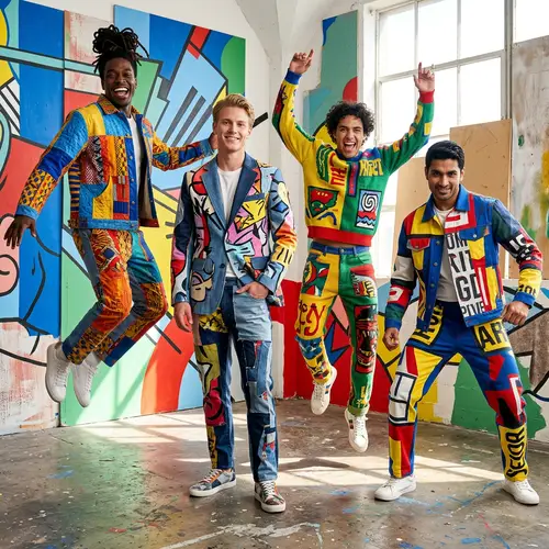 Eco-Friendly Men's Fashion Editorial: Recycled Materials & Vibrant Colors