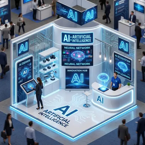 Futuristic AI Exhibition Booth Design - 3x3m Showcase