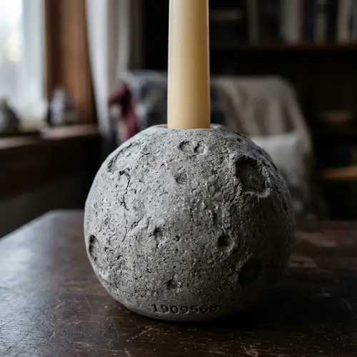Moon-Inspired Ceramic Candlestick