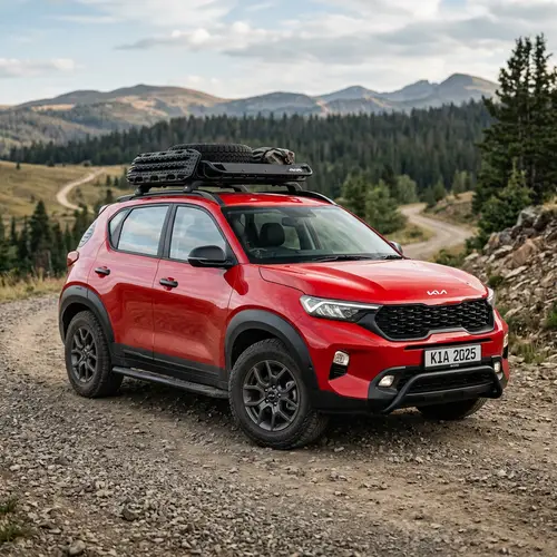 2025 Kia Sonet Red: Roof Rails & 17” Wheels