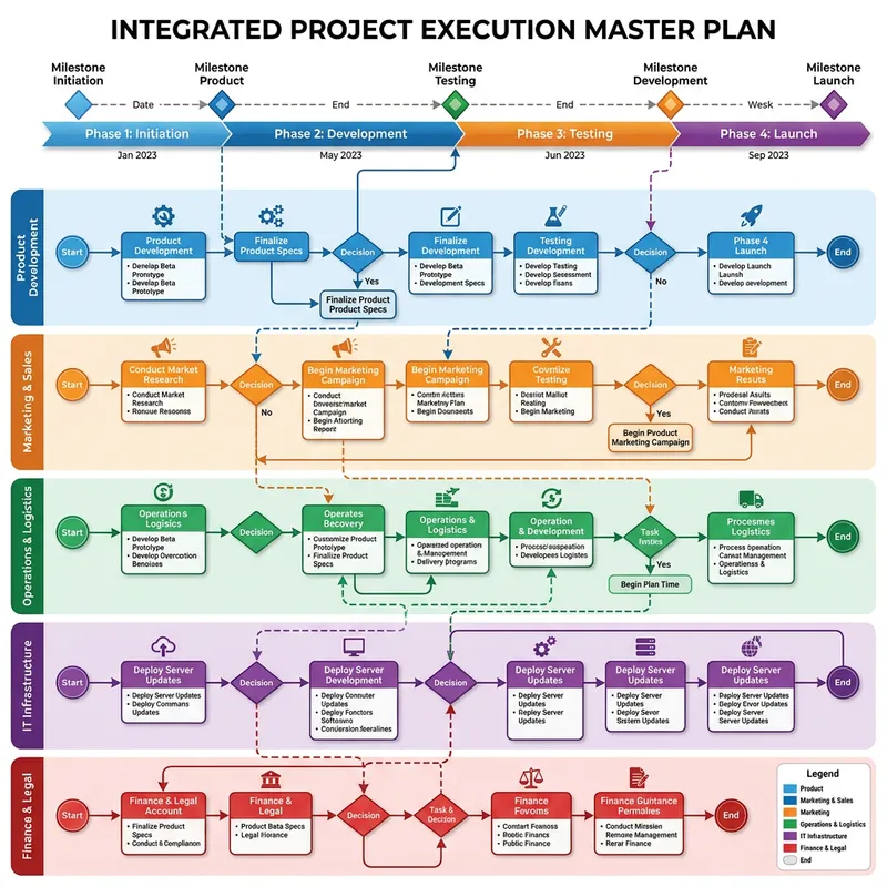 Intricate AI Plan Visualization | Strategic Timelines & Milestones
