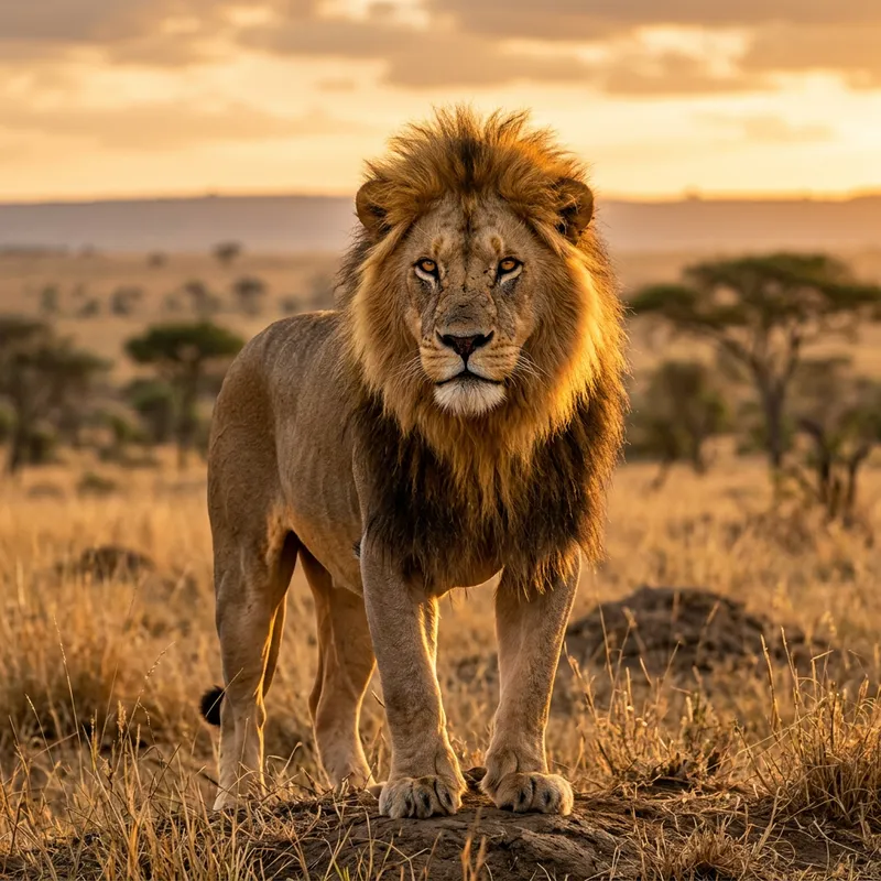 Majestic Lion - In the Heart of the African Savannah Majestic Lion - In the Heart of the African Savannah