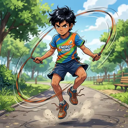 Energetic Anime Boy Rope Skipping | South Asian Character