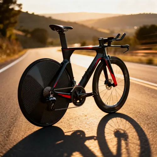 Sleek Jersey Aero Racing Bicycle on Sunlit Asphalt