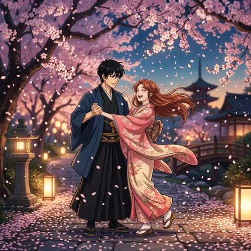 Graceful Anime Style Couple Dancing | Romantic Scene