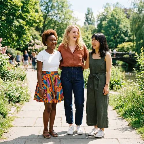 Multicultural Group of Women Enjoying Sunny Day
