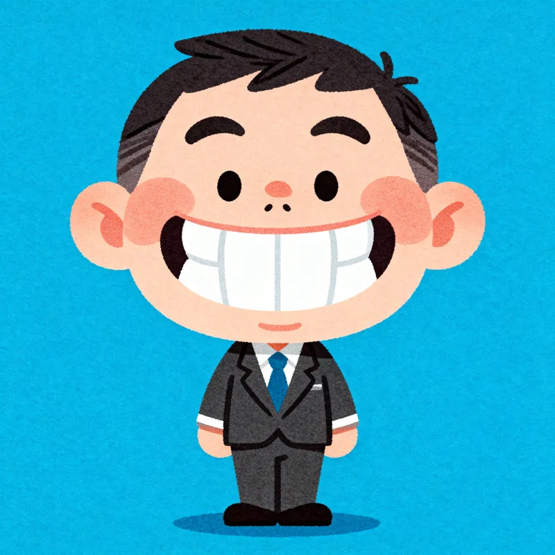Funny Character in Suit with Big Teeth