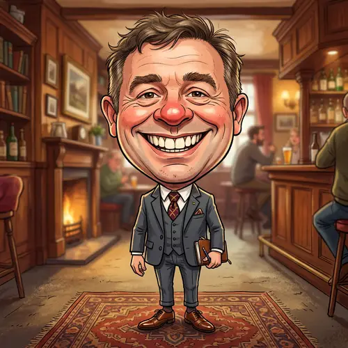 Funny Character in Suit with Big Teeth