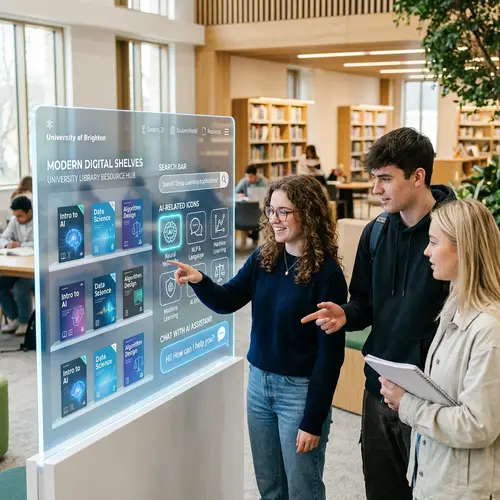 Modern Digital Bookshelves & AI Icons