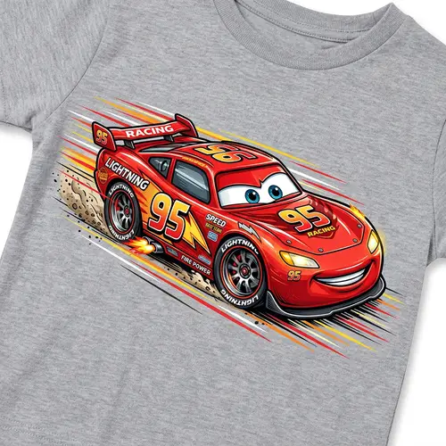 Lightning McQueen 95 Kids T-shirt Print | Red Racing Car Design