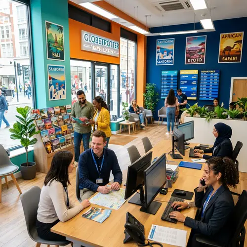 Modern Travel Agency Office | Exotic Destinations | Flight Info