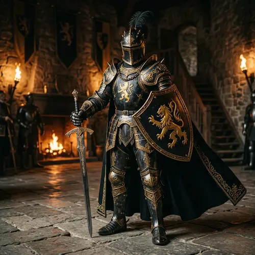 Fearless Knight Black & Golden Design Apparel