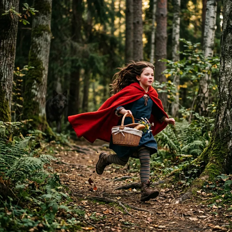 Dynamic Little Red Scarf Girl