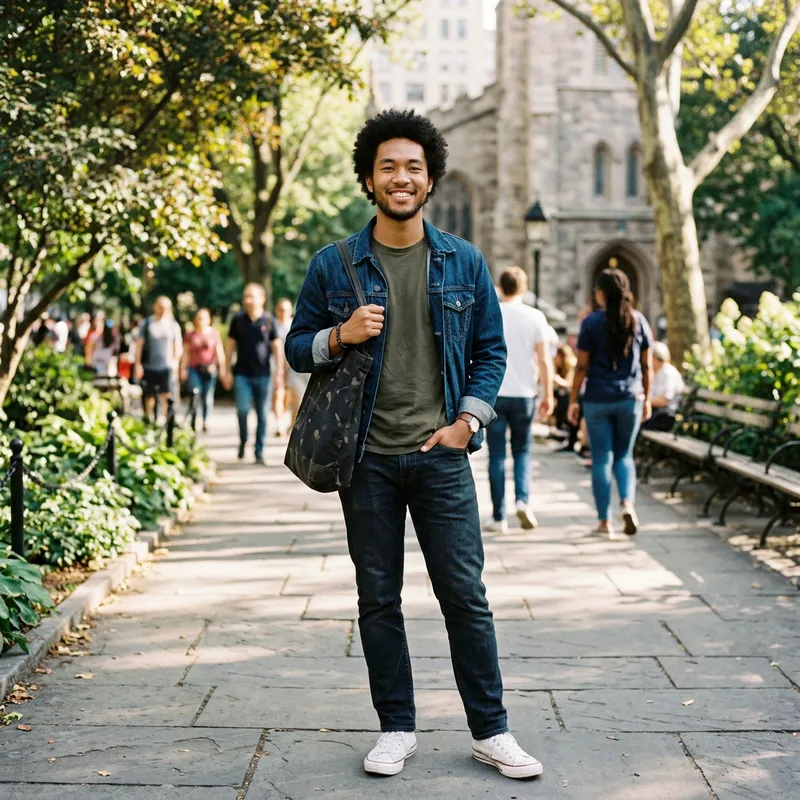 Black Chinese Man in Casual Attire