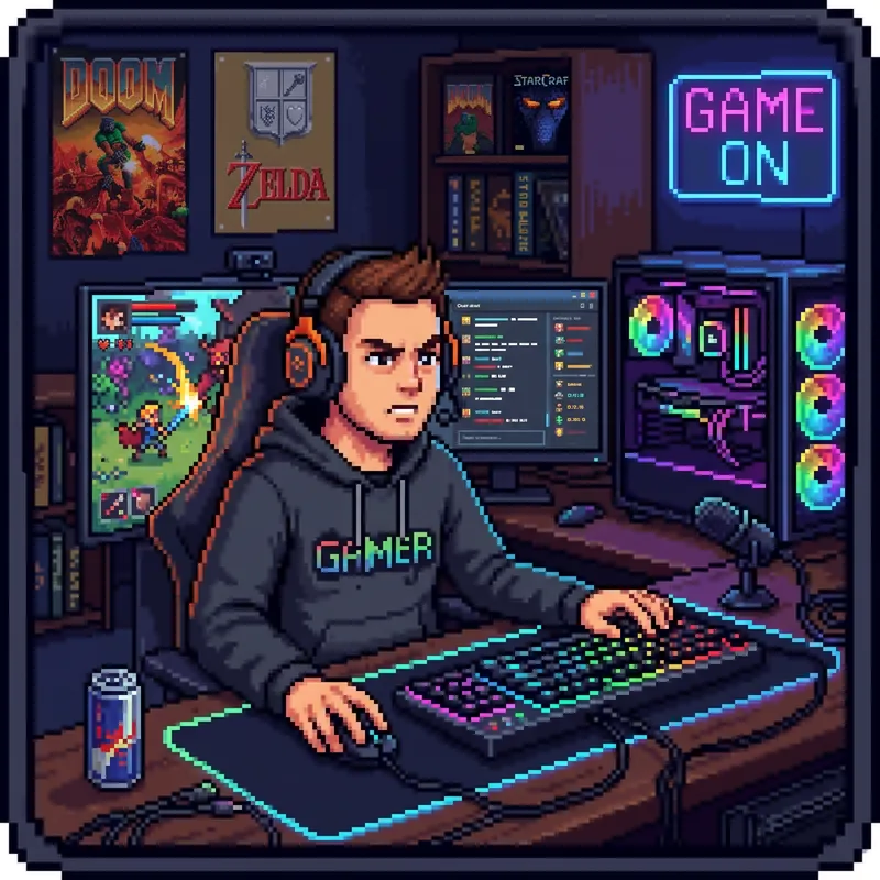 PC Gamer Pixel Art Icon for Enthusiasts